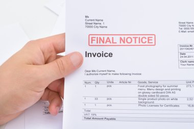 Man Holding Invoice clipart