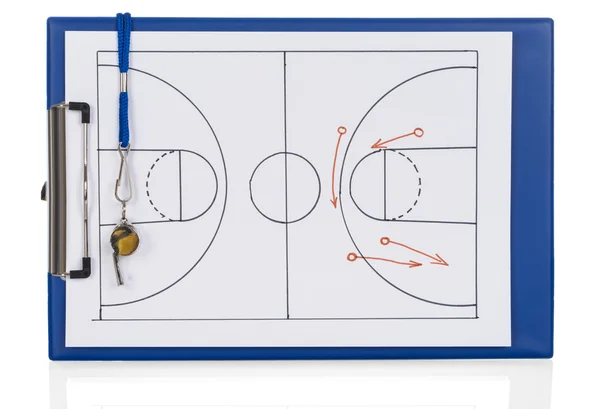 Whistle And Soccer Tactic Diagram — Stock Photo, Image