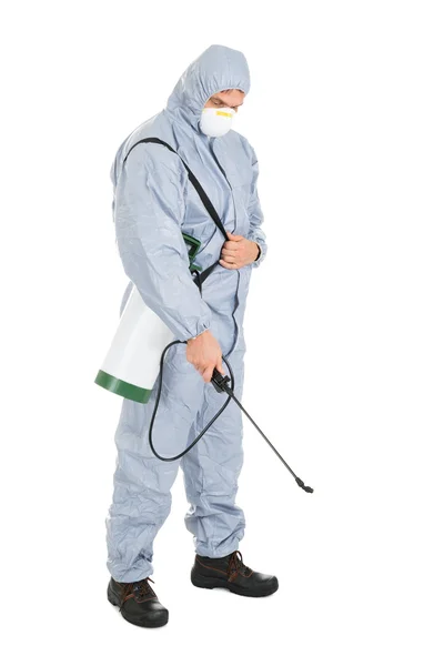 Pest Control Worker With Sprayer — Stock Photo, Image