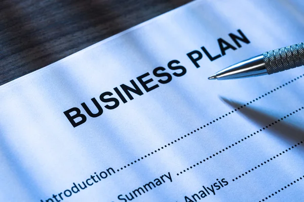 Pen And Business Plan — Stock Photo, Image