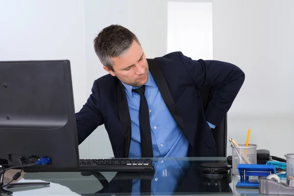 Businessman Suffering From Back pain — Stock Photo, Image