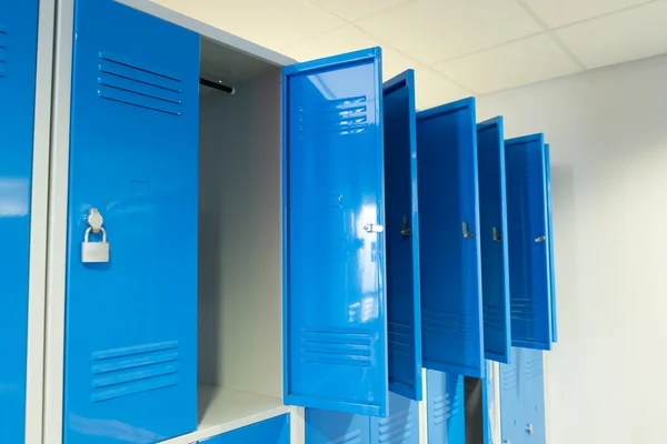 Blue Open Lockers — Stock Photo, Image