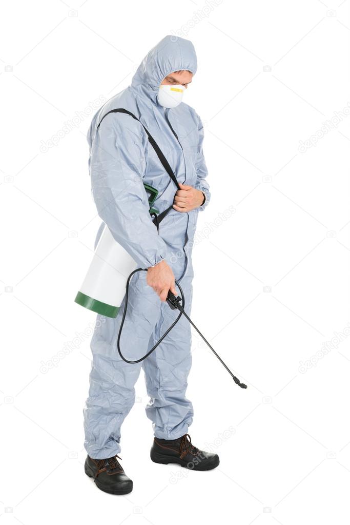 Pest Control Worker With Sprayer