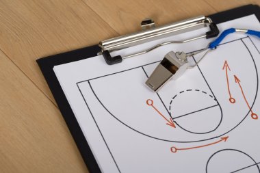 Whistle And Sport Tactics On Paper clipart