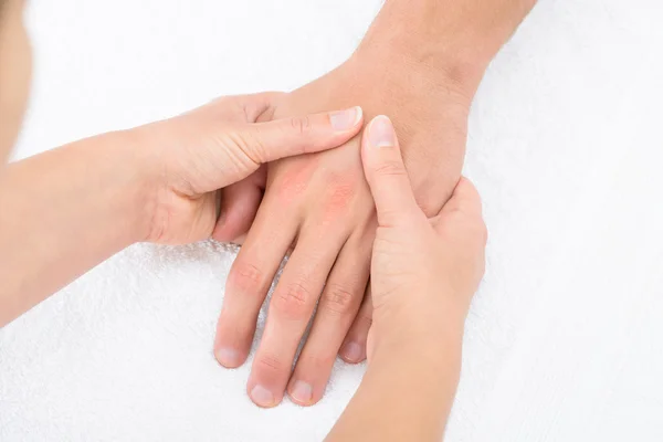Physiotherapist Massaging Palm — Stock Photo, Image