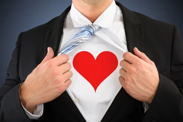 Businessman Showing Heart Symbol — Stock Photo, Image