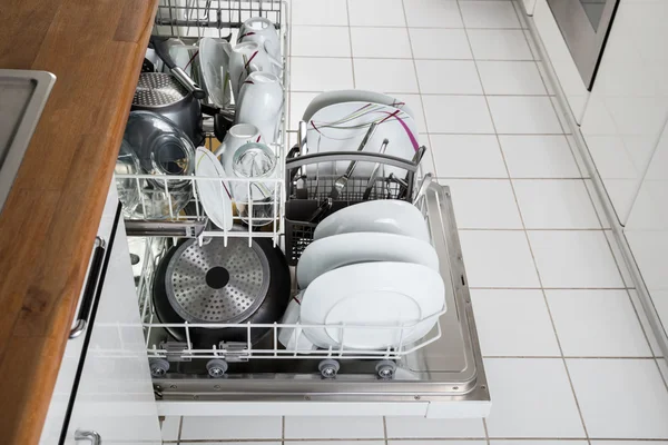 Utensils In Dishwasher — Stock Photo, Image