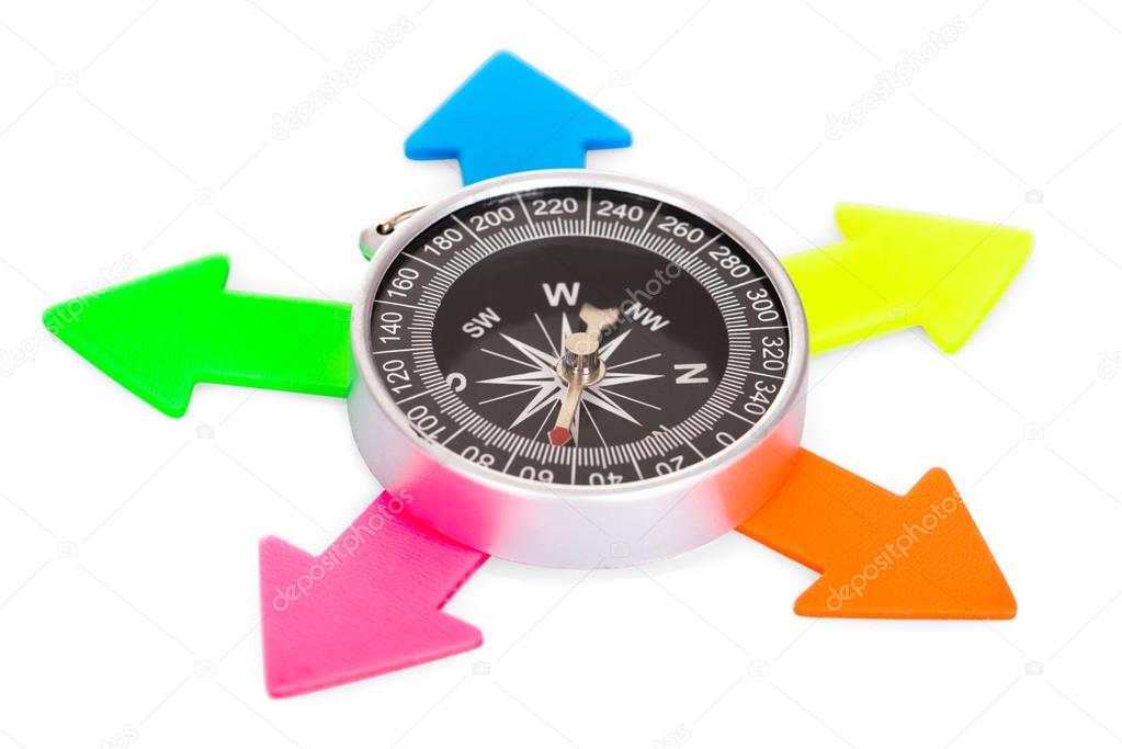 Compass With Multicolored Arrows