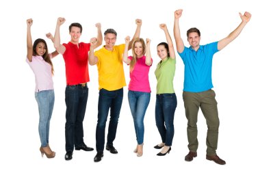 Çok ırklı farklı kişi kutluyor