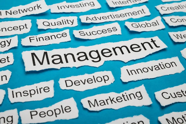 Ordet Management på papper — Stockfoto