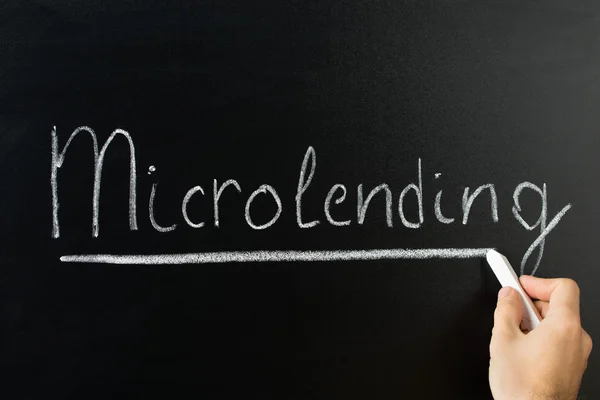 Hand Writing Microlending Text — Stock Photo, Image