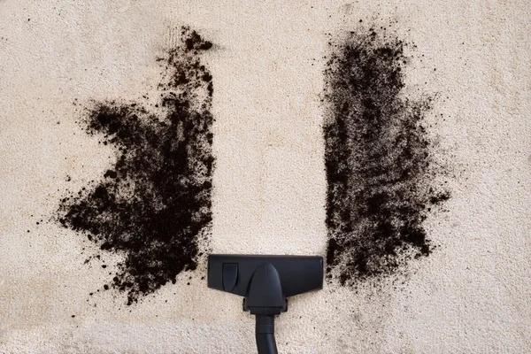 Dammsugare rengöring mattan — Stockfoto