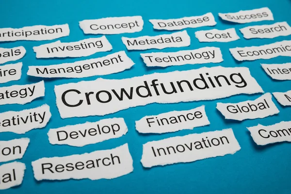 Word Crowdfunding On Paper — Stock Photo, Image