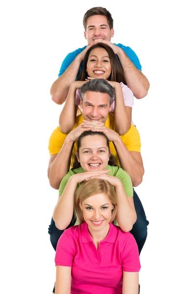 Friends Stacked In A Row — Stock Photo, Image