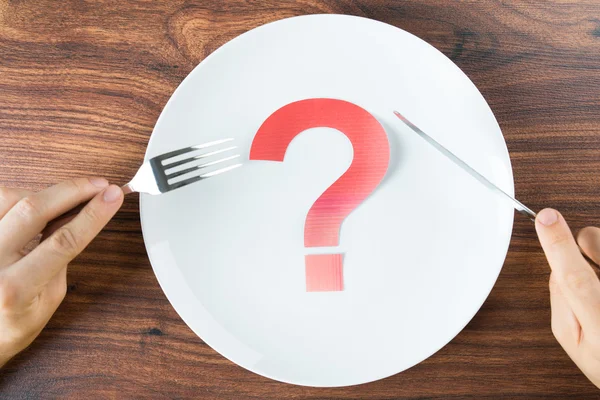 Plate With A Question Mark — Stock Photo, Image