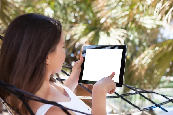 Woman Using Digital Tablet — Stock Photo, Image