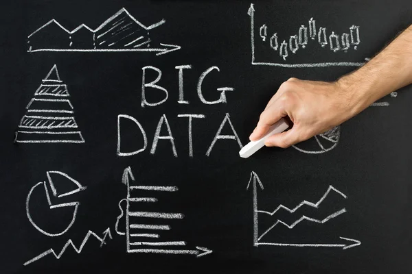 Diagram och Big Data Text — Stockfoto