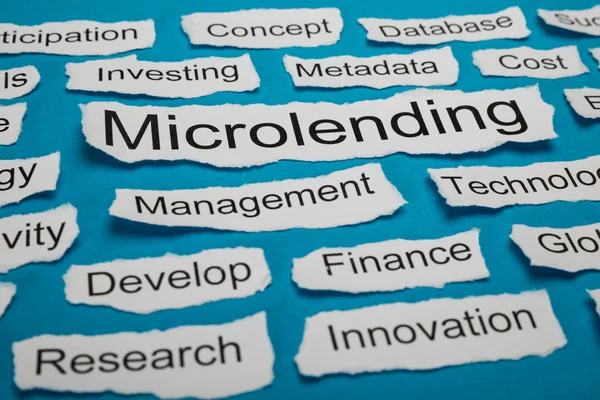 Word Microlending kağıt üzerinde — Stok fotoğraf