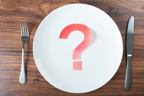 Plate With A Question Mark — Stock Photo, Image