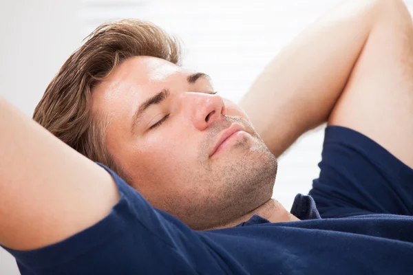 Closeup Of Man Sleeping At Home — Stock Photo, Image