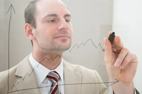 Businessman Drawing Graph — Stock Photo, Image