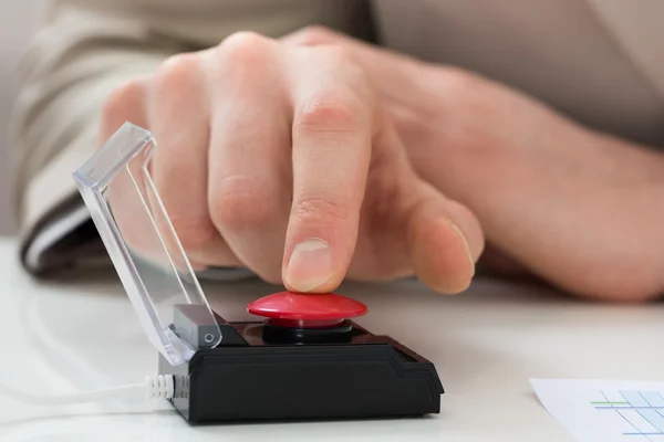 Hand Pressing Emergency Button — Stock Photo, Image