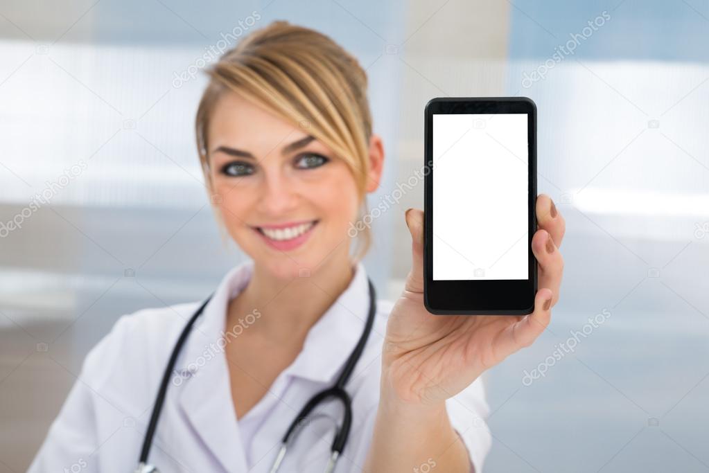 Doctor Showing Cellphone