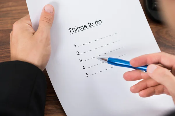 Zakenman Planning To Do List — Stockfoto