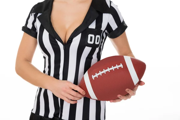 Referee Holding American Football — Stock Photo, Image