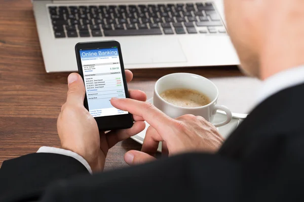 Businessman Using Online Banking Service — Stock Photo, Image