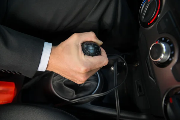 Hand Holding Gear Stick — Stock Photo, Image