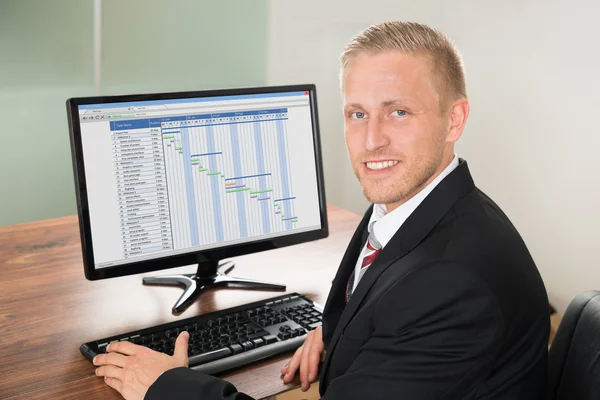 Happy Businessman in Office — Stock Photo, Image