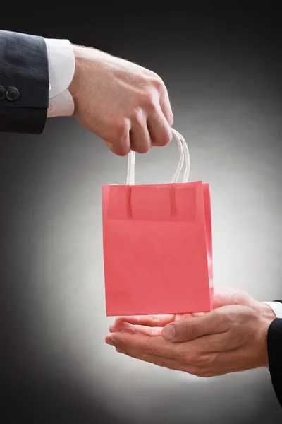Businessman Hand Small Bag — Stock Photo, Image