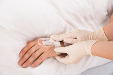 Iv Drip In Patient's Hand clipart