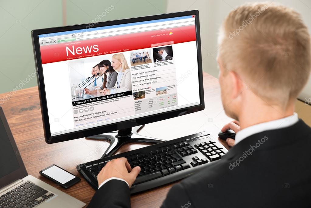 Businessman Reading News