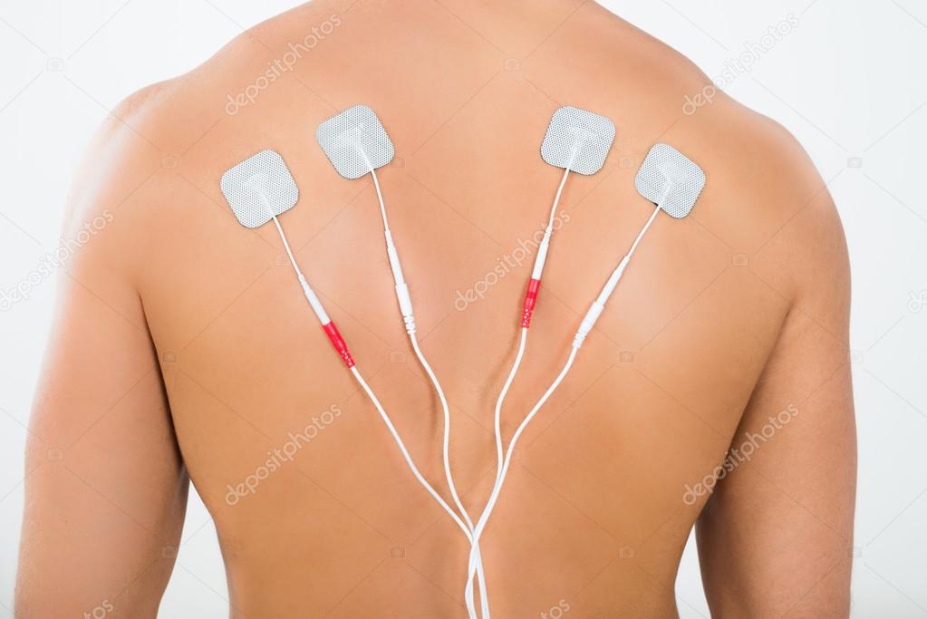 Man With Electrodes On Back