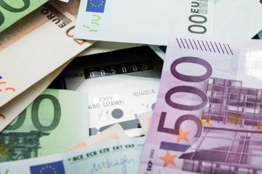 Euro banknot üzerinde elektrik sayacı