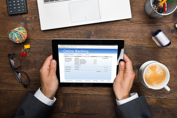 Businessman Using Online Banking Service