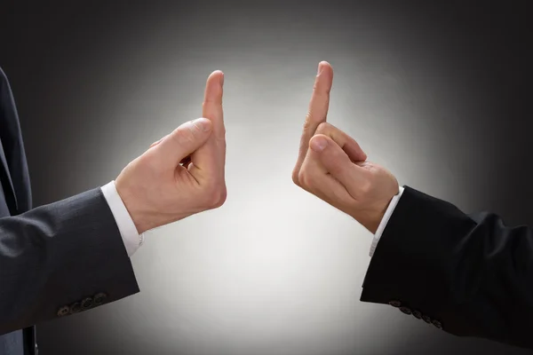 Businessmen Hands Showing Fuck — Stock Photo, Image