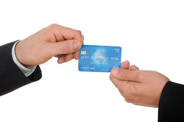 Handen met creditcard — Stockfoto