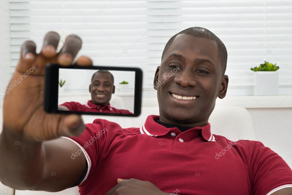 African Man Taking Selfie