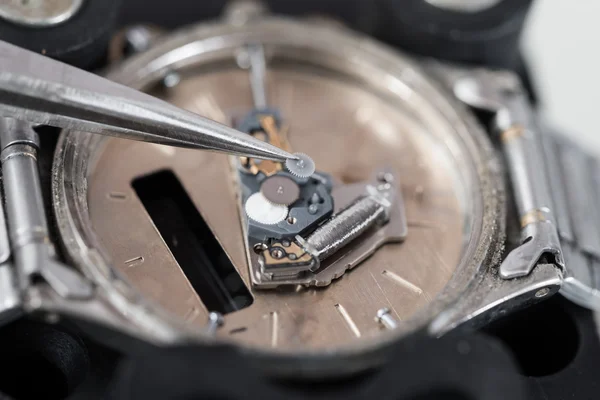 Tweezers Repairing Wrist Watch — Stock Photo, Image