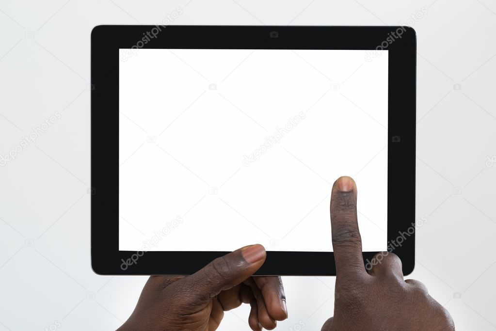 Person Using Digital Tablet