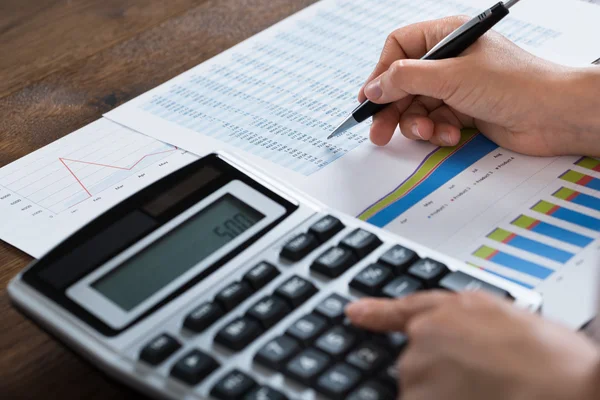 Businesswoman Analyzing Financial Report — Stock Photo, Image