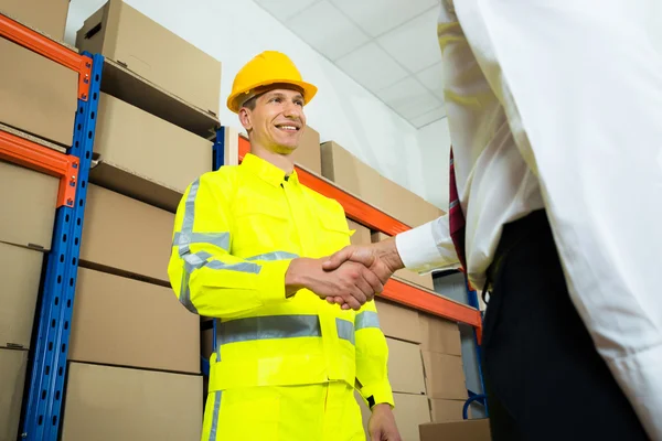 Worker Shaking Hands With Manager — Stock Photo, Image