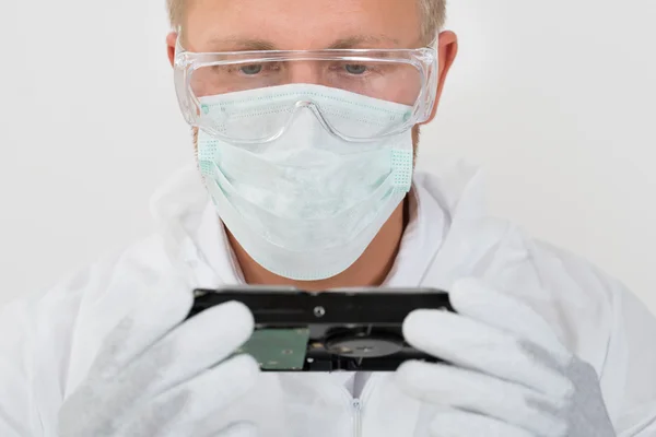 Man Holding Harddisk — Stock Photo, Image