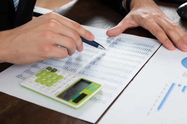 Businessperson Working With Accounting Document — Stock Photo, Image