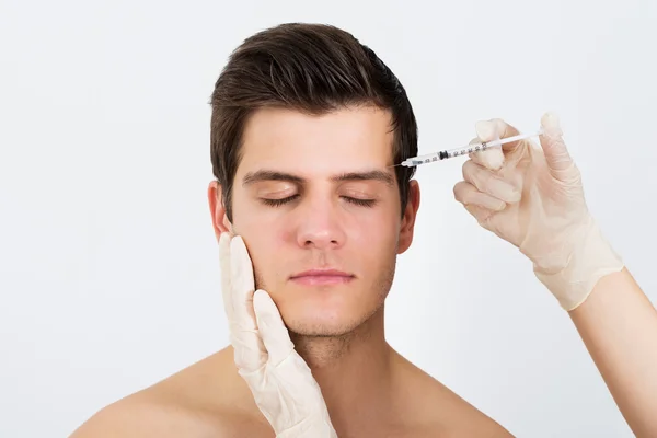 Person Hands Injecting Syringe With Botox — Stock Photo, Image