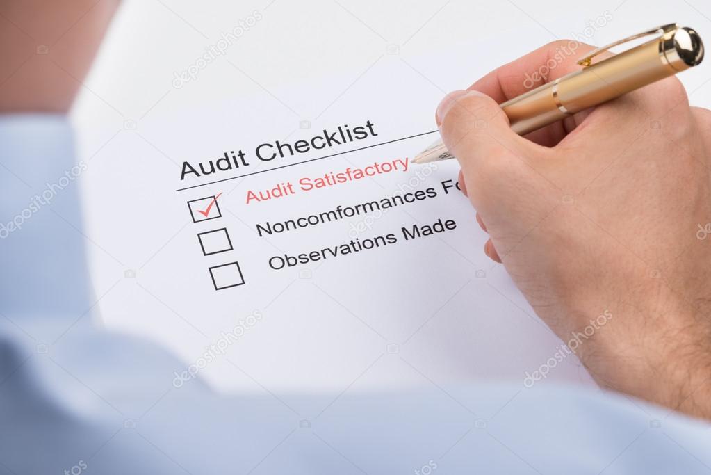 Businessperson Filling Audit Checklist Form