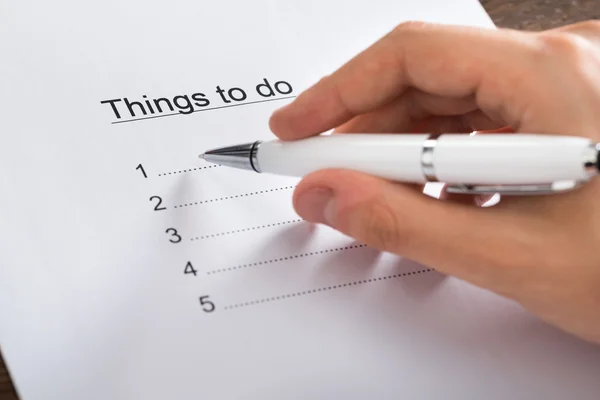 Hand lijst van werk te doen van plan — Stockfoto